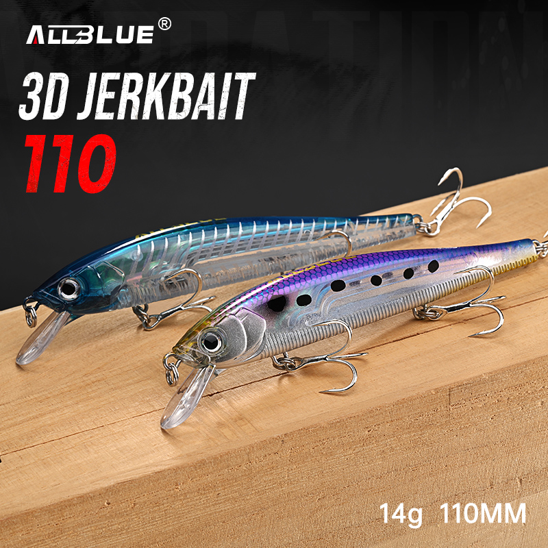 Fishing Lure Topwater - ALLBLUE 3D Jerkbait Wobbler Fishing Lure