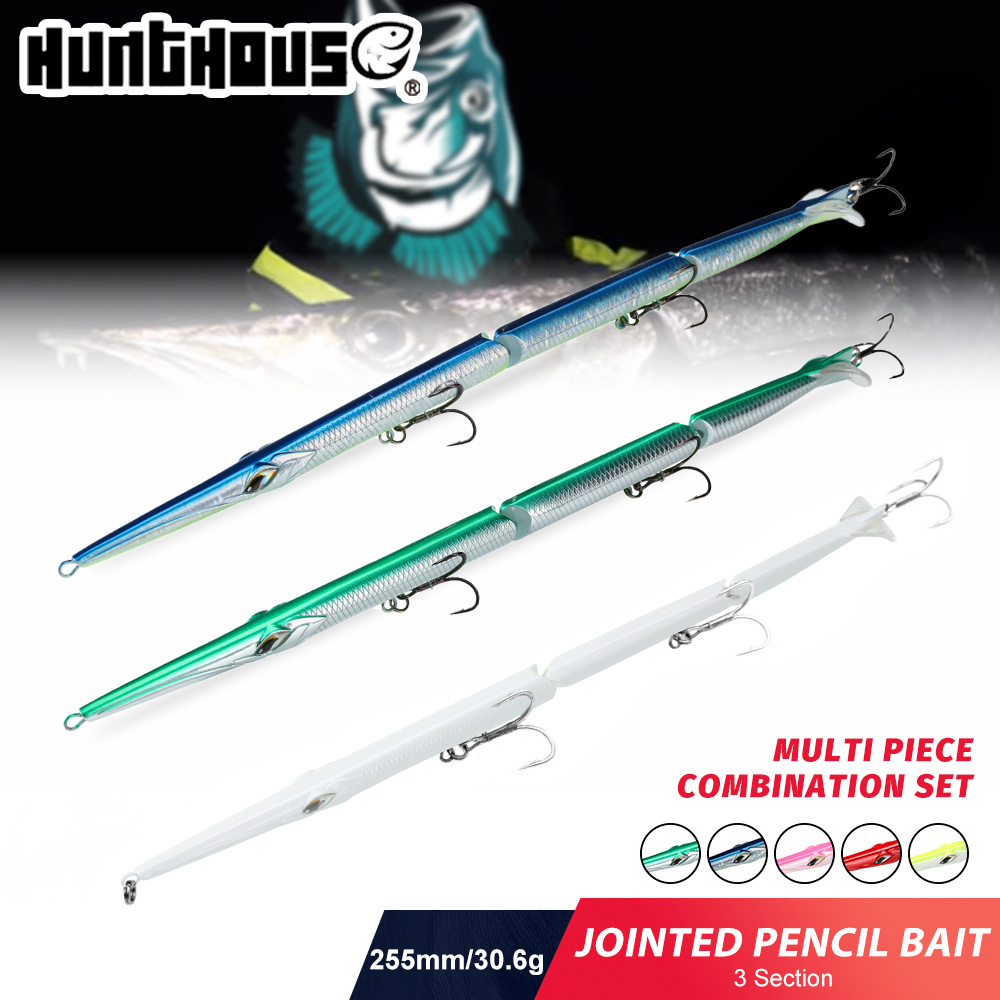 Fishing Lure Popper - Hunthouse 3PCS Swimbait 255 Jointed Pencil