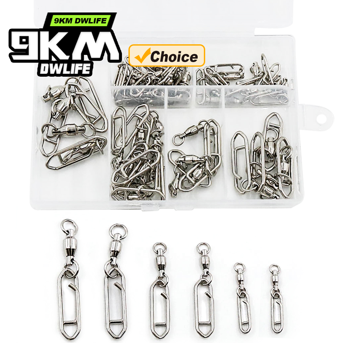 9KM Fishing Swivel Snap Kit 50 - огляд і ціна Fishing Lure Kit