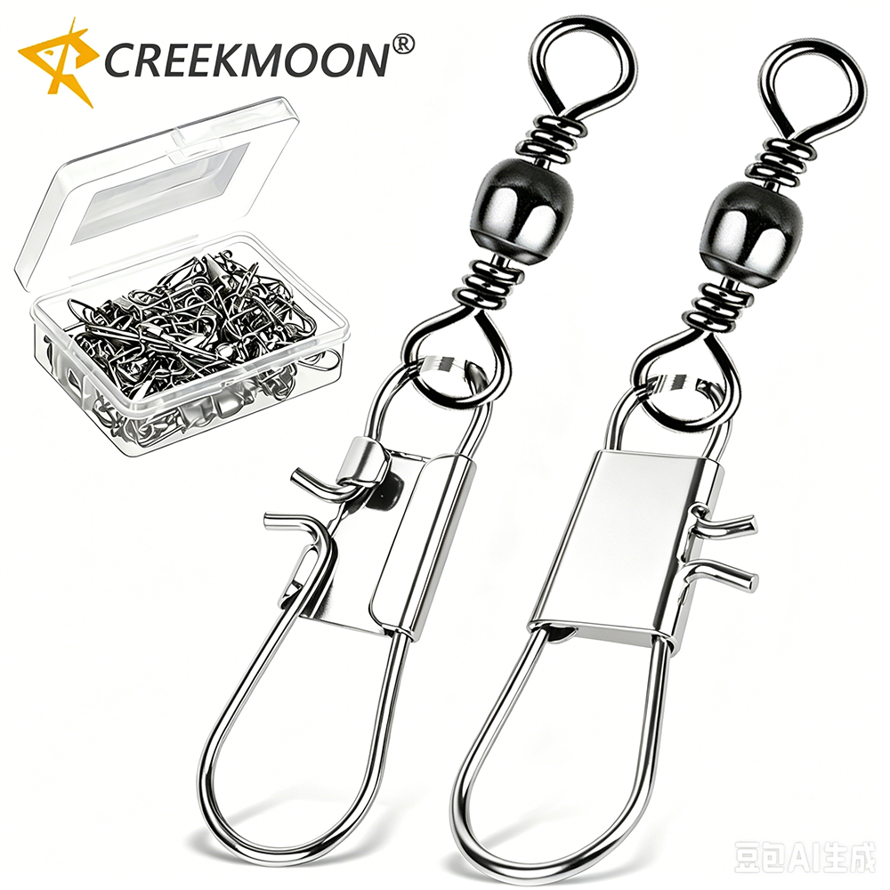 50Pc/box Stainless Steel Swive - огляд і ціна Fishing Lure Box