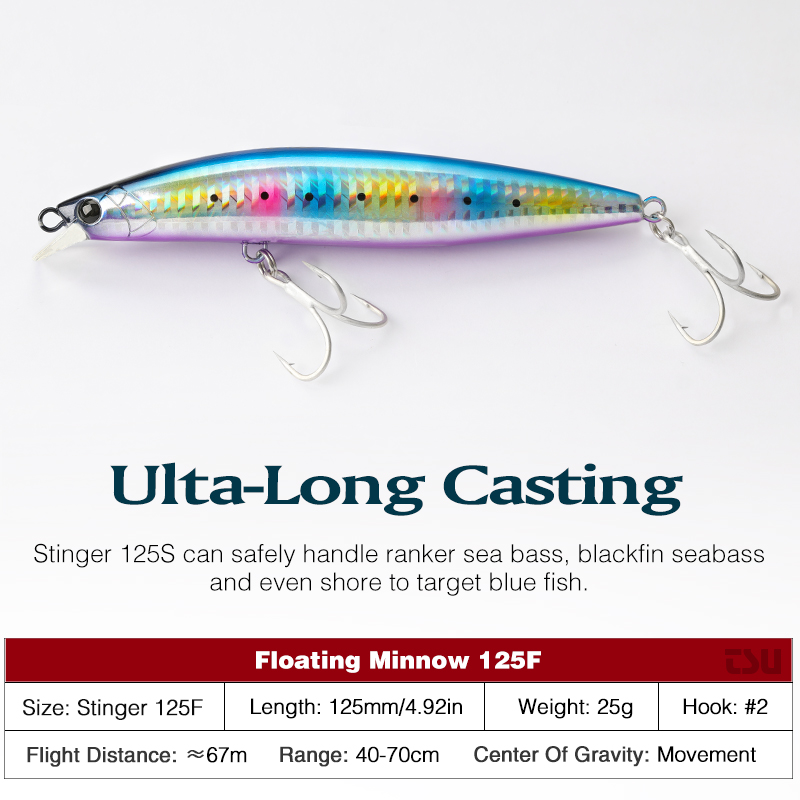 TSURINOYA Strong STINGER 125F  - огляд і ціна Fishing Lure Topwater