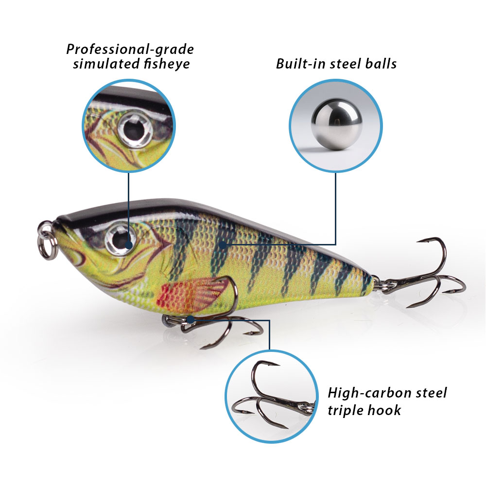 80mm/15.5g Muskies Jerkbait Pi - огляд і ціна Fishing Lure Swimbait