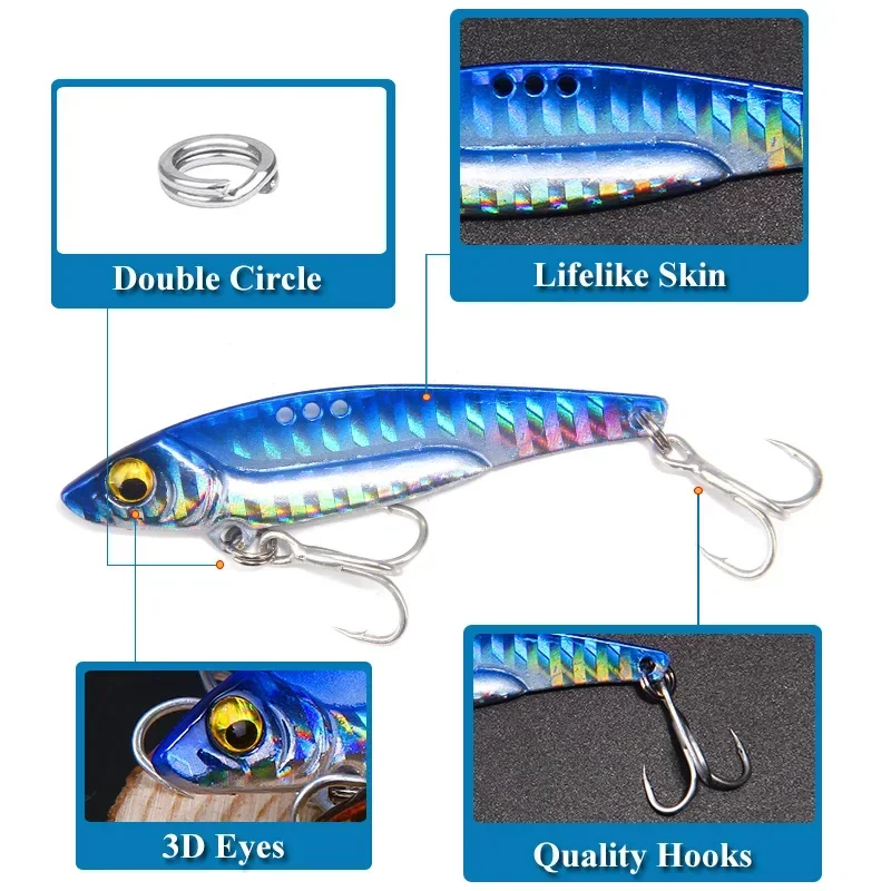 8/13/16/20g 3D Blue Yellow Pin - огляд і ціна Fishing Lure Blade Bait