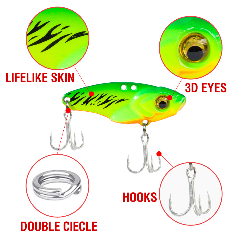 6PCS Metal VIB Lure 5g 7g 10g  - огляд і ціна Fishing Lure Spoon