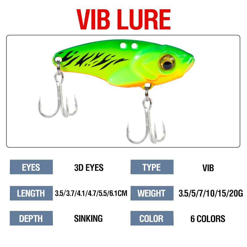 6PCS Metal VIB Lure 5g 7g 10g  - огляд і ціна Fishing Lure Spoon