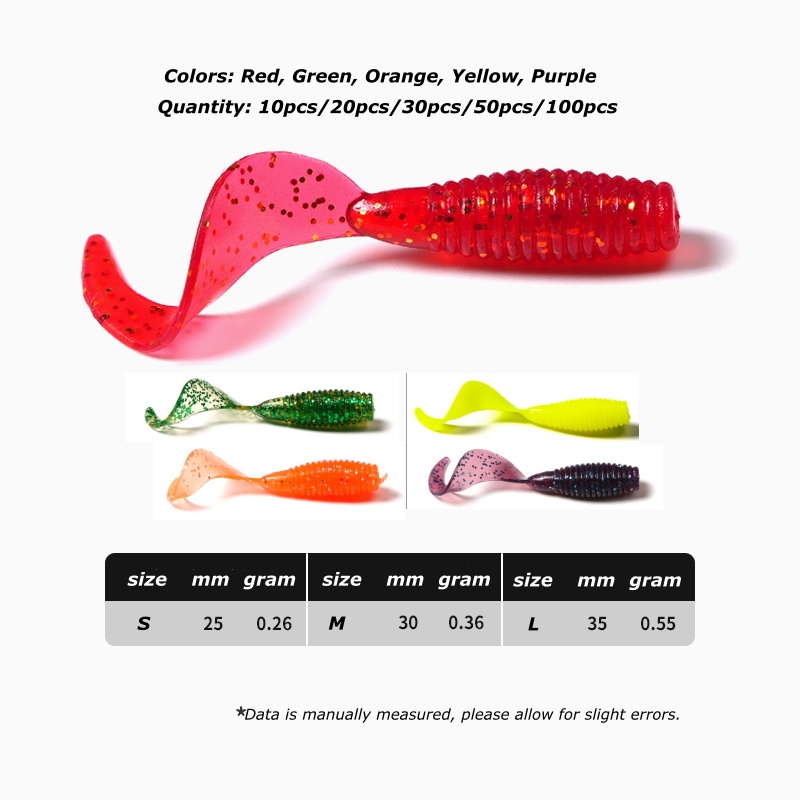 Wondersee 50PCS Soft Bait Worm - огляд і ціна Fishing Lure Soft Plastic