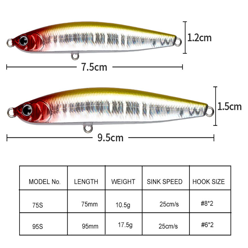 Water Sniper 10.5g 75mm Jerk P - огляд і ціна Fishing Lure Jerkbait