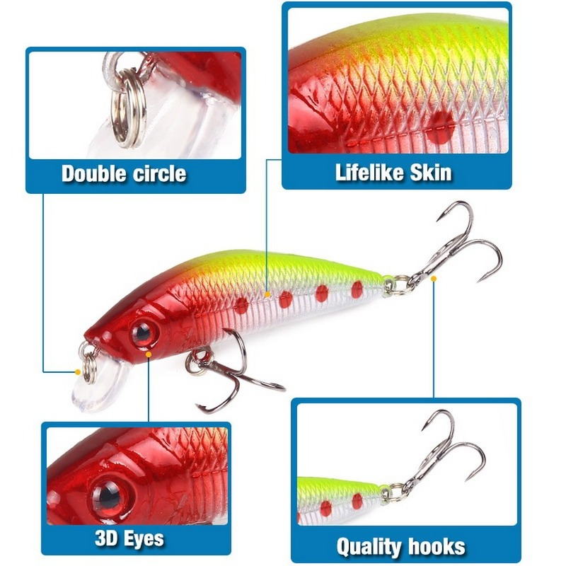 Fishing Lure 70mm 8g 3D Eyes C - огляд і ціна Fishing Lure Soft Plastic